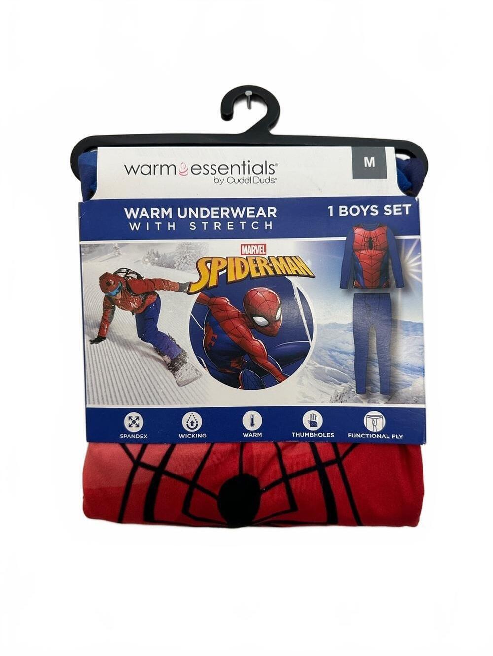 Marvel Spider-Man Red Boys Thermal Set - Warm Essentials Youth Medium 8-10
